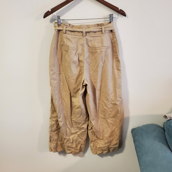 Banana Republic Blake crop khaki trousers size 6 petite linen blend lightweight - Picture 9 of 12